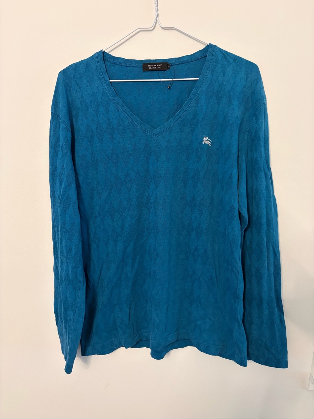 BURBERRY Blue Long Sleeve Sweater